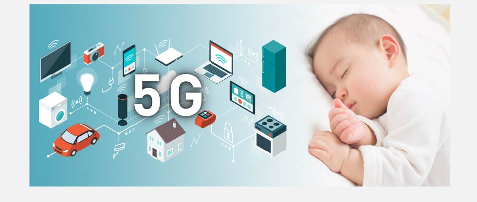 5G環境と赤ちゃん／イメージ